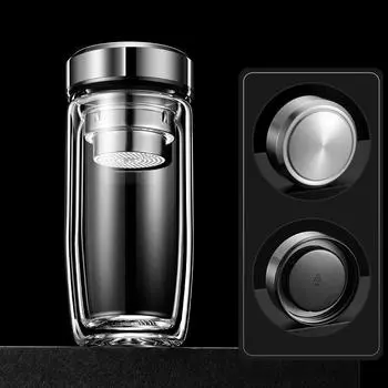 Двухслойная стеклянная чашка. Чашка для гусиного яйца. Чашка для чая. Устойчивая к ожогам и высоким температурам. Бытовая стеклянная чашка для чая. Чашка для воды с рекламной печатью. 280ml