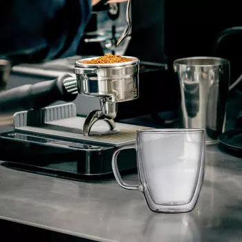 Двухслойная стеклянная кофейная кружка, чашка для эспрессо, простой дизайн, подарки для мамы, пьющей молоко с 450ml