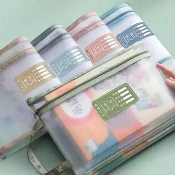 Двухслойная сумка для хранения канцелярских принадлежностей, новая прозрачная большая вместительная папка-органайзер для папок, сумка-органайзер А4, косметичка для макияжа