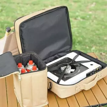 Двухслойная сумка для хранения походных принадлежностей из ткани Оксфорд, универсальная износостойкая для противня, кассетной газовой плиты хаки