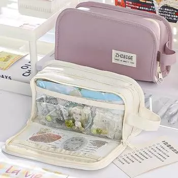 Двухслойная сумка для хранения принадлежностей Pain Pack с пятью слоями для секретного хранения, большая вместимость, студенческий пенал