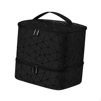 Двухслойная сумка для переноски лака для ногтей, прочное хранение, профессиональная усиленная строчка