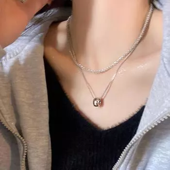 Двухслойная сверкающая шапка-бини с цепочкой для свитера женская осенне-зимняя с ожерельем-цепочкой для свитера модные иностранный стиль длинные аксессуары прилив