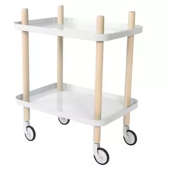 Двухслойная тележка для хранения на колесиках, многофункциональная передвижная стойка-органайзер для домашнего ресторана(белый) белый