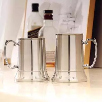 Двухслойная теплоизоляция кружка из нержавеющей стали большой емкости однотонная простая чашка для кофе с молоком и чая 450ml