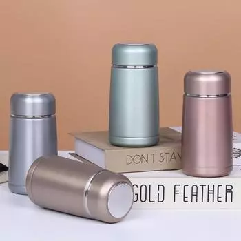 Двухслойная термокружка из нержавеющей стали с изоляцией для воды, студенческая кружка, рекламная кружка, мини-кружка, металлическая термокружка с сеткой для чая 350ml