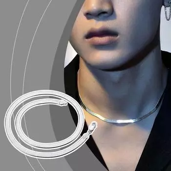 Двухслойная титановая стальная цепочка в виде змеиной кости унисекс ключица универсальные расширенные аксессуары бедра L2L2 The color of silver-1pcs