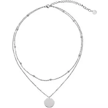 Двухслойная трехслойная цепь, надетая на шею, круглое фирменное хип-хоп глянцевое ожерелье из нержавеющей стали, многослойное ожерелье