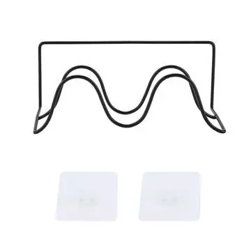 Двухслойная вешалка для обуви, держатель для полки, настенная стойка для обуви (черный)