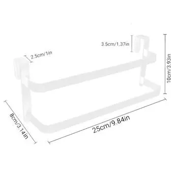 Двухслойная вешалка для полотенец из кованого железа, устанавливаемая над дверью. Компактное решение для хранения с двумя штангами для полотенец для кухни/ванной комнаты.