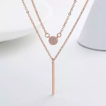 Двухслойное бриллиантовое ожерелье для женщин, модный и стильный стиль, легкая роскошь и нишевый дизайн, ношение цепочки на ключицах