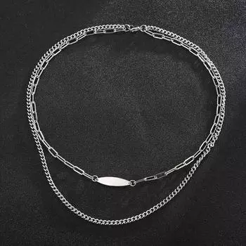 Двухслойное колье из нержавеющей стали