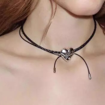 Двухслойное кожаное ожерелье с подвеской «Любовь», женское, нишевое, простое, индивидуальное, легкое, роскошное, универсальное, цепочка на ключицу