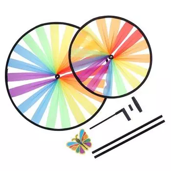 Двухслойное красочное колесо, ветряная мельница, ветряная мельница, детские игрушки, декор для сада и двора 1Pc