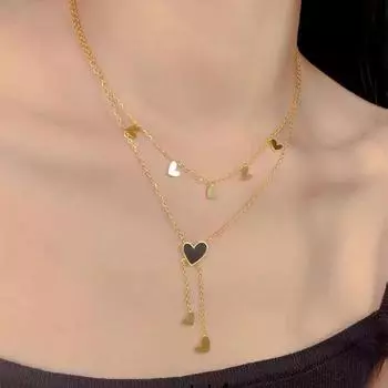 Двухслойное легкое ожерелье роскошного дизайна, простое модное ожерелье на ключице, ожерелье из титановой стали