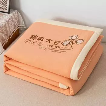 Двухслойное летнее одеяло из хлопка и льна нового класса А, летнее одеяло из стираного хлопка и льна, воздухопроницаемый чехол 110x150cm
