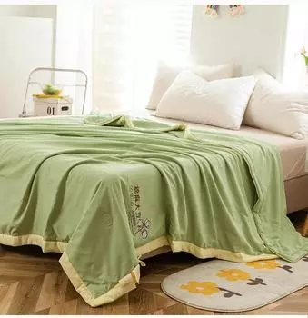 Двухслойное летнее одеяло из хлопка и льна нового класса А, летнее одеяло из стираного хлопка и льна, воздухопроницаемый чехол 110x150cm