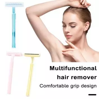 Двухслойное лезвие, быстрый и удобный инструмент для удаления волос на ногах, подмышках, аксессуары разноцветный