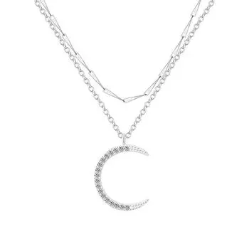 Двухслойное лунное ожерелье для женщин Простой дизайн Легкое роскошное ожерелье Niche