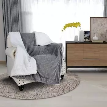 «Двухслойное одеяло из ананасовой фланели и кораллового флиса — идеальный вариант подарка» 150x120 cm серый