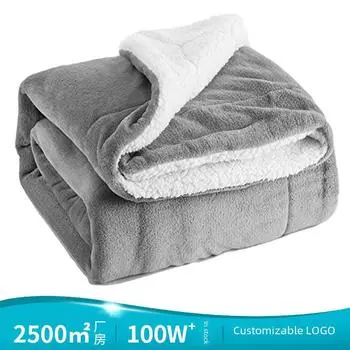 Двухслойное одеяло из овечьей шерсти - толстый, удобный хлопок для офиса или автомобиля, с возможностью нанесения логотипа 160x130 cm верблюд