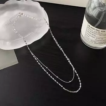 Двухслойное ожерелье из нержавеющей стали, летняя новинка, женская цепочка на ключицу, универсальная цепочка на каждый день