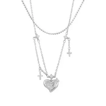 Двухслойное ожерелье Love Cross для женщин, нишевый дизайн, высококачественная модная, великолепная, легкая, роскошная цепочка на ключицу