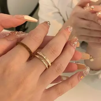 Двухслойное простое кольцо, женское Ins Niche Design Sense, Simple Temperament, кольцо из эпоксидной смолы.