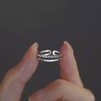 Двухслойное простое кольцо, женское кольцо на указательный палец, дизайн ниши, отверстие кольца можно регулировать