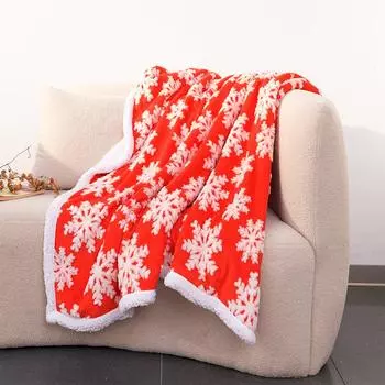 Двухслойное теплое фланелевое жаккардовое одеяло для зимы 127*150 cm