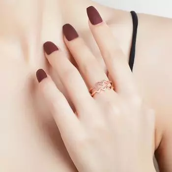 Двухслойное волнистое кольцо со стразами, изысканное гипоаллергенное кольцо на открытый палец, день рождения, Рождество