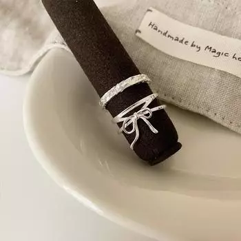 Двухслойное золотое кольцо-бантик, открытое женское, нишевое, легкое, роскошное, высококлассное, элегантное, индивидуальное, универсальное кольцо