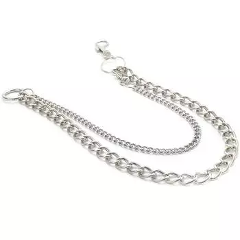 Двухслойные брюки в стиле панк с крючками, брюки, джинсы, пояс-цепочка, ювелирные изделия в стиле хип-хоп