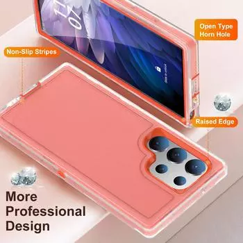 Двухслойные чехлы со сверхсильной защитой S23 для Samsung Galaxy S23 Ultra S 23 Plus, аксессуары для мобильных телефонов, чехол for Galaxy S23 красный