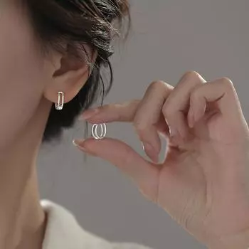 Двухслойные геометрические серьги Anenjery Twist, летние, высококачественные, женские, нежные, универсальные, темпераментные, новые серьги белый