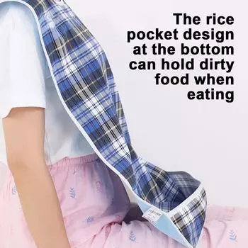 Двухслойные клетчатые нагрудники, водонепроницаемые, жиронепроницаемые, взрослые нагрудники, фартук для еды, нагрудники для риса M красный