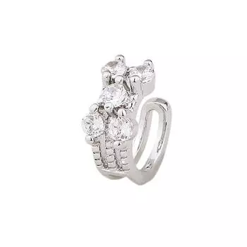 Двухслойные клипсы для ушей с инкрустацией цирконием, дизайн Cross-Border Wind, классные и красивые, U-образные клипсы для ушей без отверстий для ушей copper (one price)