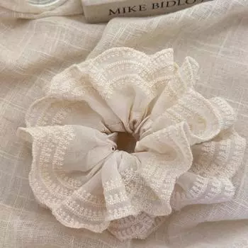 Двухслойные кружевные ленты для волос, французские романтические полые резинки-кольца для волос, украшения для волос, галстуки в стиле Лолиты для женщин