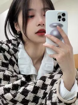 Двухслойные простые инс холодный дизайн индивидуальный темперамент серьги-гвоздики женские корейские версии высокое чувство 925 серебряная игла изысканные ювелирные изделия