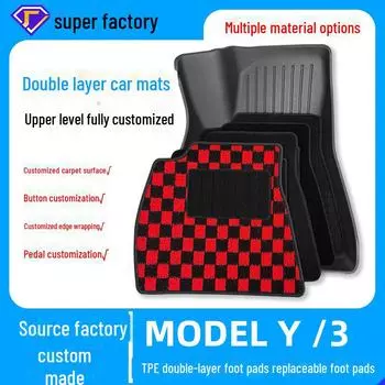 Двухслойные противоскользящие автомобильные коврики для Tesla Model Y и Model 3 Model 3/Y main driver s seat