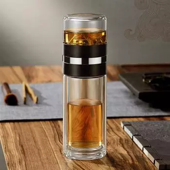 Двухслойные пузырьковые чайные чашки для мужчин и женщин — высококачественные стеклянные чайные чашки с разделением для приготовления чая. 201-300ml белый