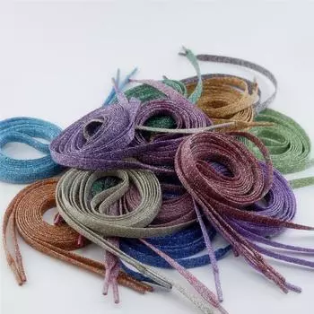 Двухслойные шнурки Starry Sky Gold & Silver с серебряными точками - блестящий ажурный вязаный дизайн 160CM светло-зеленый