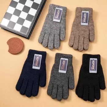 Двухслойные утолщенные теплые перчатки из коровьей кожи для велоспорта M