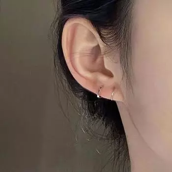 Двухслойные вращающиеся серьги Серьги-кольца с пружинами Темперамент Новый стиль Простой и универсальный Темперамент Индивидуальный женский стиль