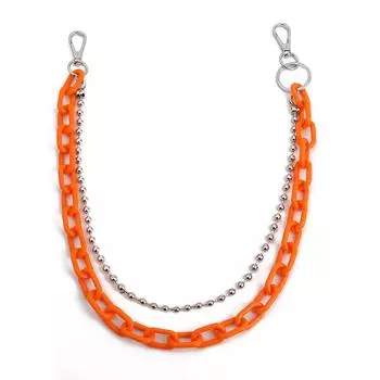 Двухслойный акриловый пояс в стиле панк-хип-хоп с цепочкой на талии, многослойные брюки, джинсовые украшения