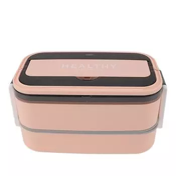 Двухслойный Bento Box 316 из нержавеющей стали с отсеком, портативный ланч-бокс со столовыми приборами для работы Pink