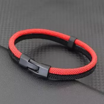 Двухслойный браслет для мужчин, двухцветный плетеный миланский канат, плетеная ручная веревка для спорта на открытом воздухе, студенческий подарок для него, Pulseria жёлтый/синий