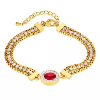 Двухслойный браслет из циркона, европейский и американский модный легкий роскошный браслет из нержавеющей стали