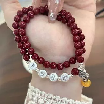 Двухслойный браслет из стерлингового серебра 925 пробы женский браслет Лю Су