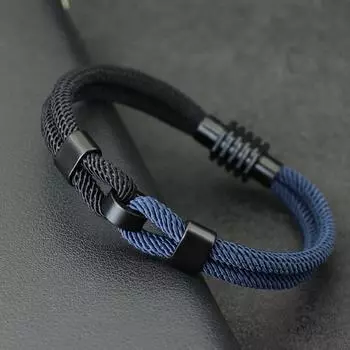 Двухслойный браслет с цветной блокировкой для мужчин и женщин, нейлоновые браслеты, двухцветная магнитная застежка с резьбой, походная повязка на руку